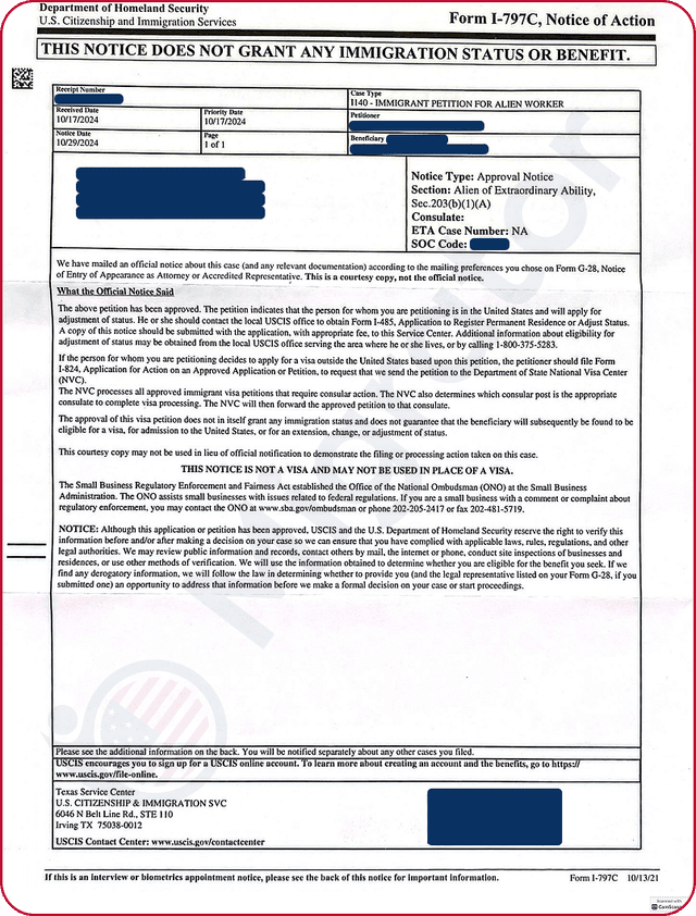 Case: EB-1A Approved for an Interior Designer in the Arts