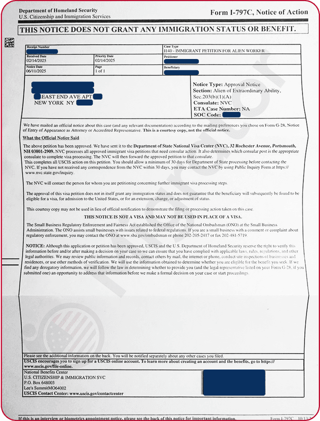 Case: EB-1A approved for a medical professional