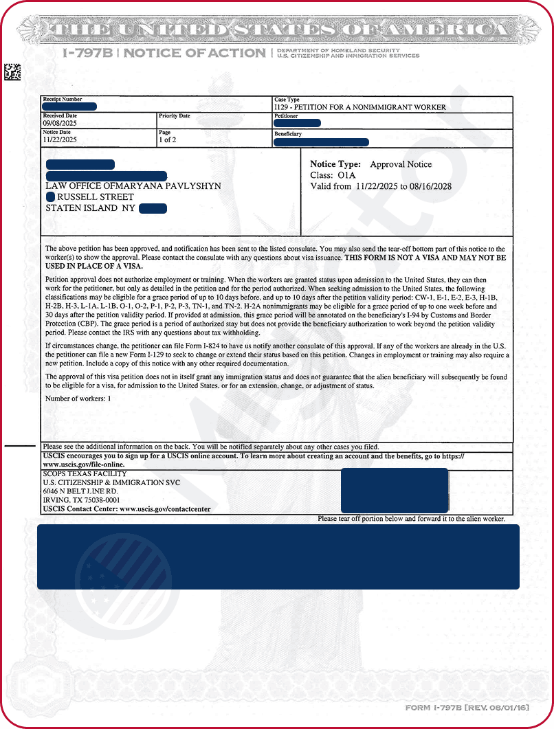 O-1A Approved for a Software Engineer and Technical Leader in IT