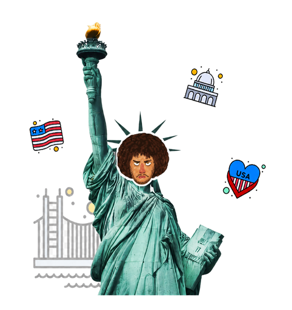 Statue of Liberty and US symbols — immigration for Ilya Varlamov's subscribers